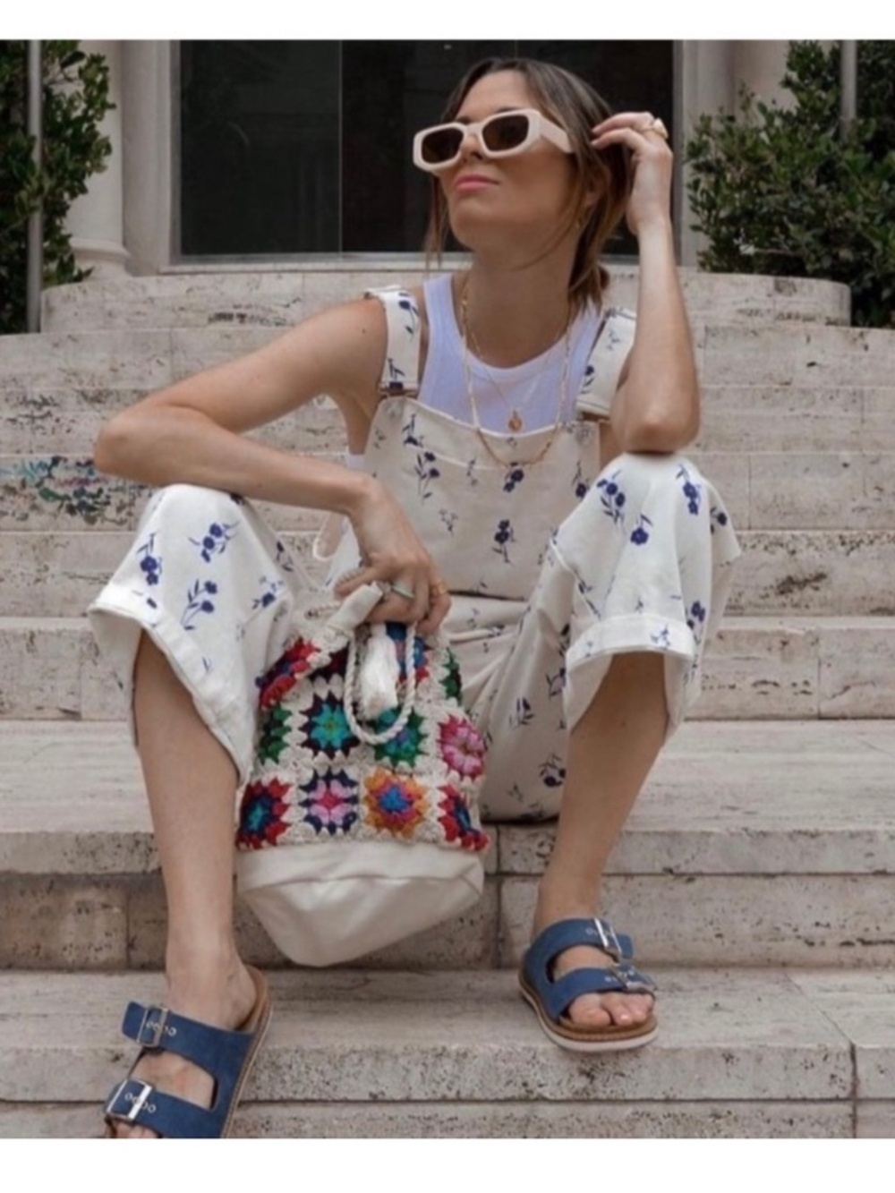 Zara Floral Print Overalls XL